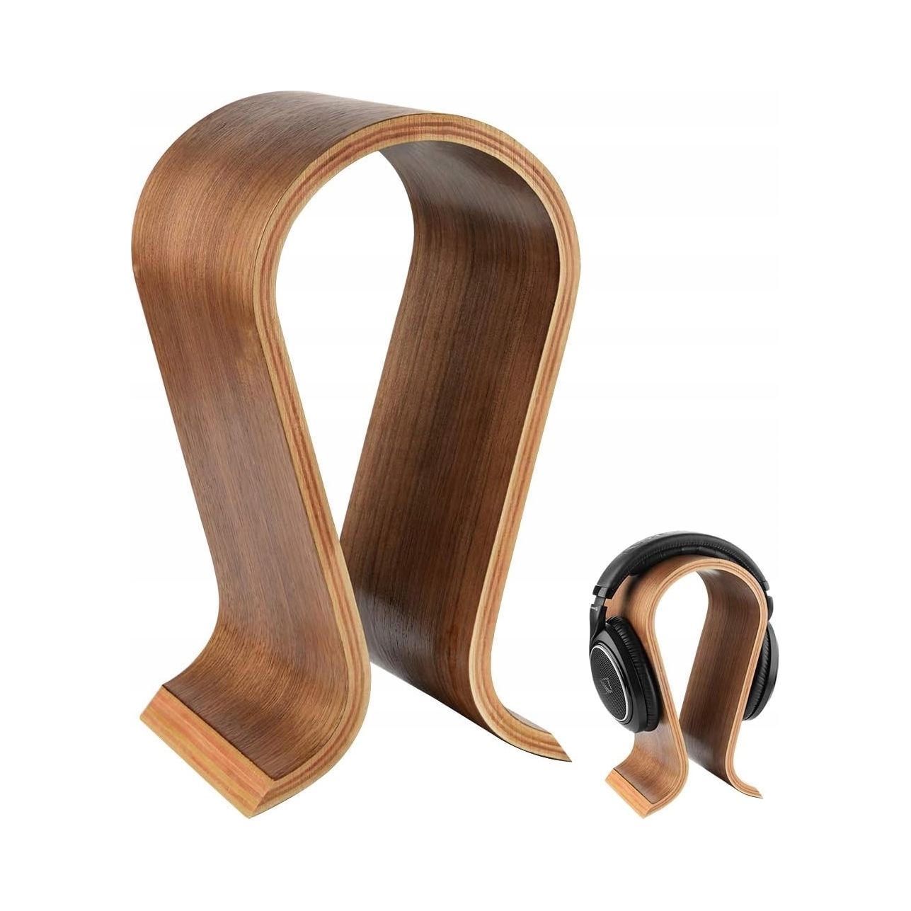 STOJAK NA SŁUCHAWKI DREWNIANY PODSTAWKA GAMINGOWA Elegancki design