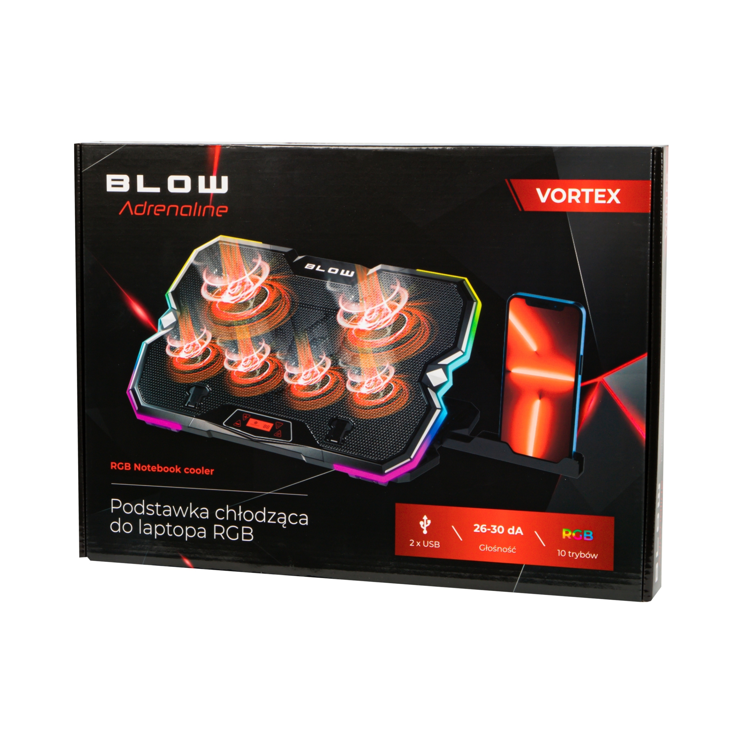 Podstawka Chłodząca Podkładka Blow Fan Vortex Rgb Laptop Led Usb Gamingowa