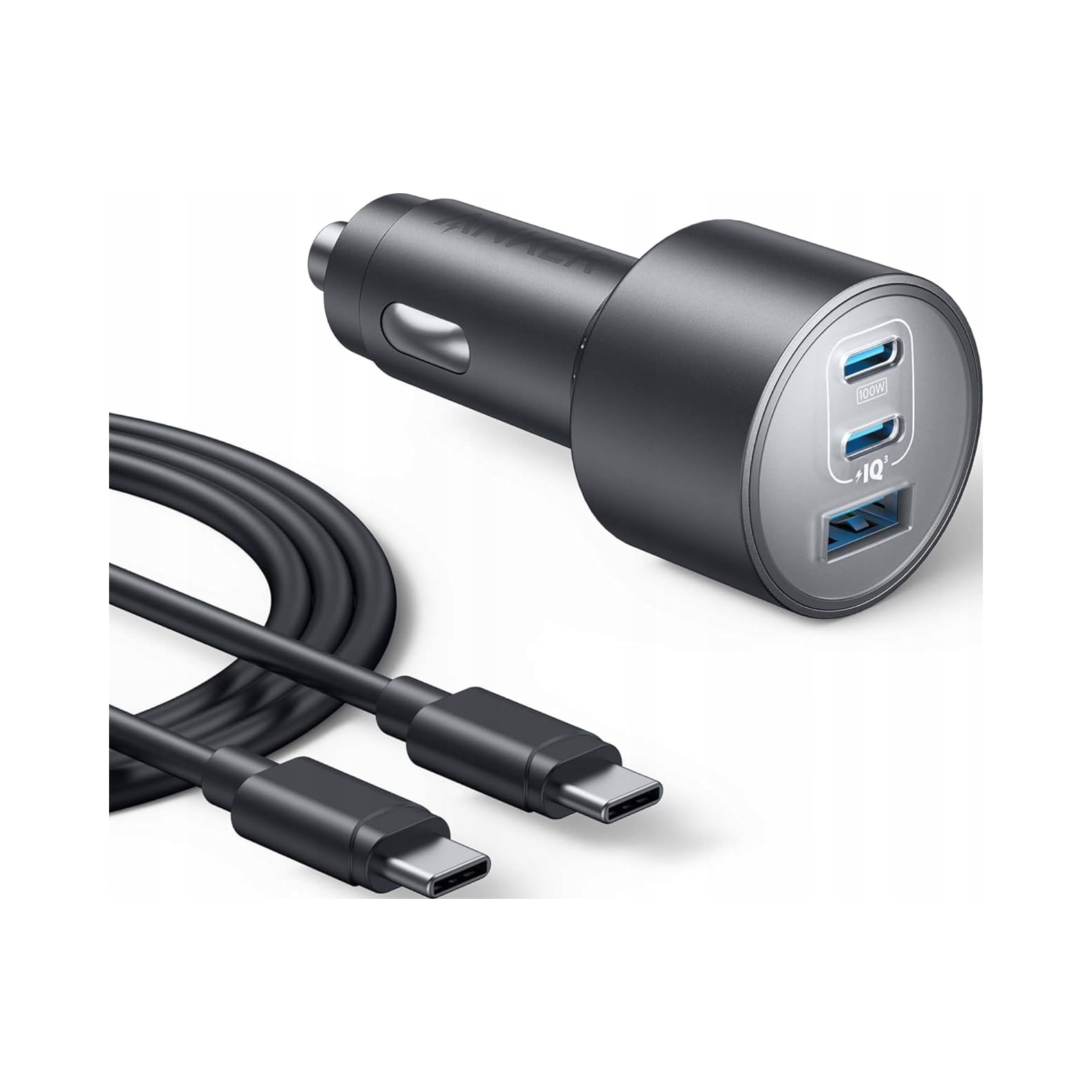 automobilová Anker 167,5 W, 3 porty Usb-c/usb-a s kabelem 1 m