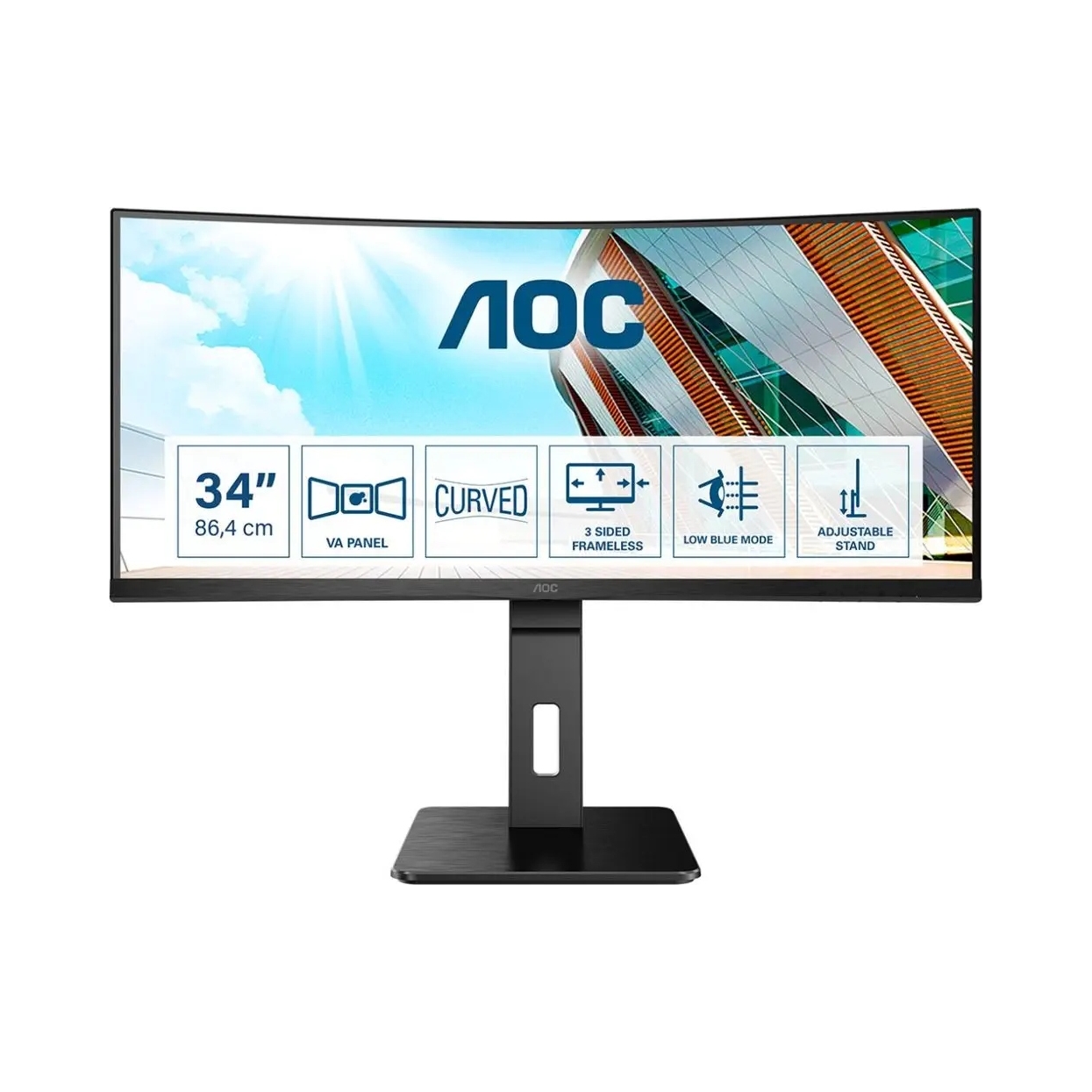 Aoc CU34P2A 34" Led monitor 3440 x 1440 px Va