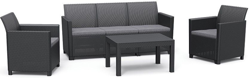 Sada záhradného nábytku plast Keter šedá 4 ks