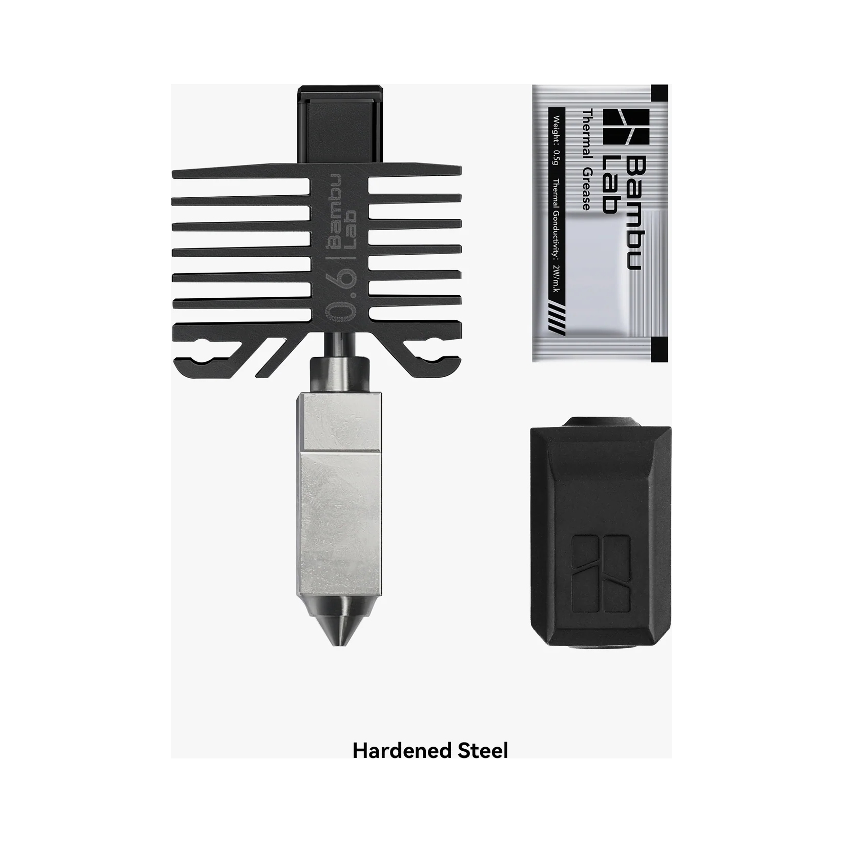 Hotend 0.6mm ze stali hartowanej do drukarki 3D Bambu Lab P1/X1