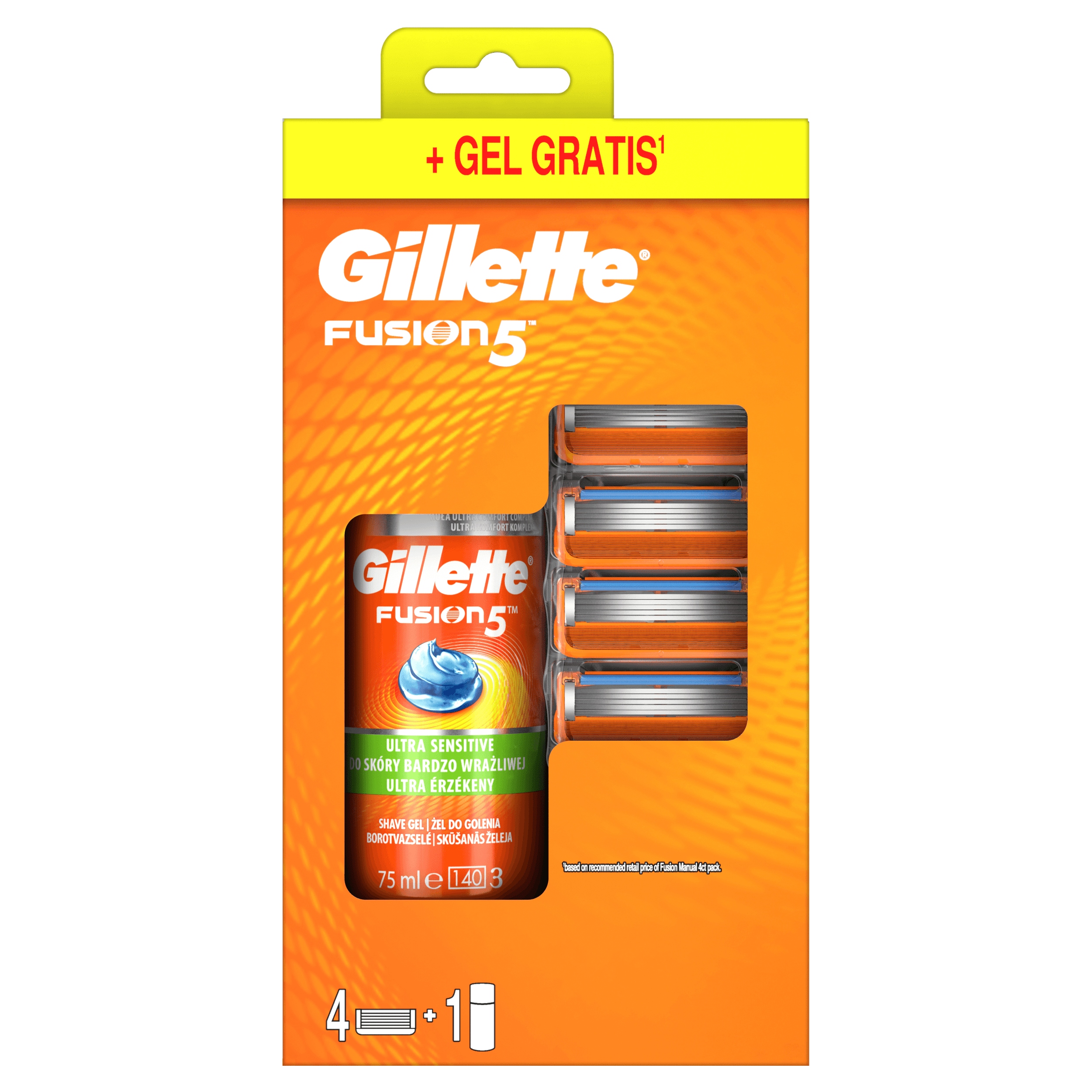 

Gillette Fusion5 Ostrza wymienne x 4 75ml Żel