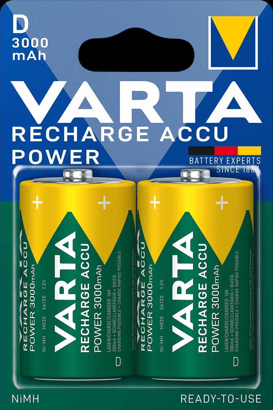 Varta Akumulatory R20 (typD) 3000 mAh Recharge Accu Power 2szt