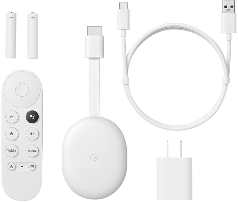Google Chromecast 4 HD Google TV SMART White US Вага виробу в індивідуальній упаковці 0,42 кг