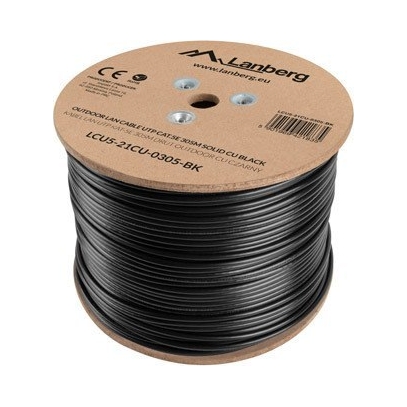 Skrętka Lanberg U/utp kat. 5e 305 m Outdoor Cu Czarna