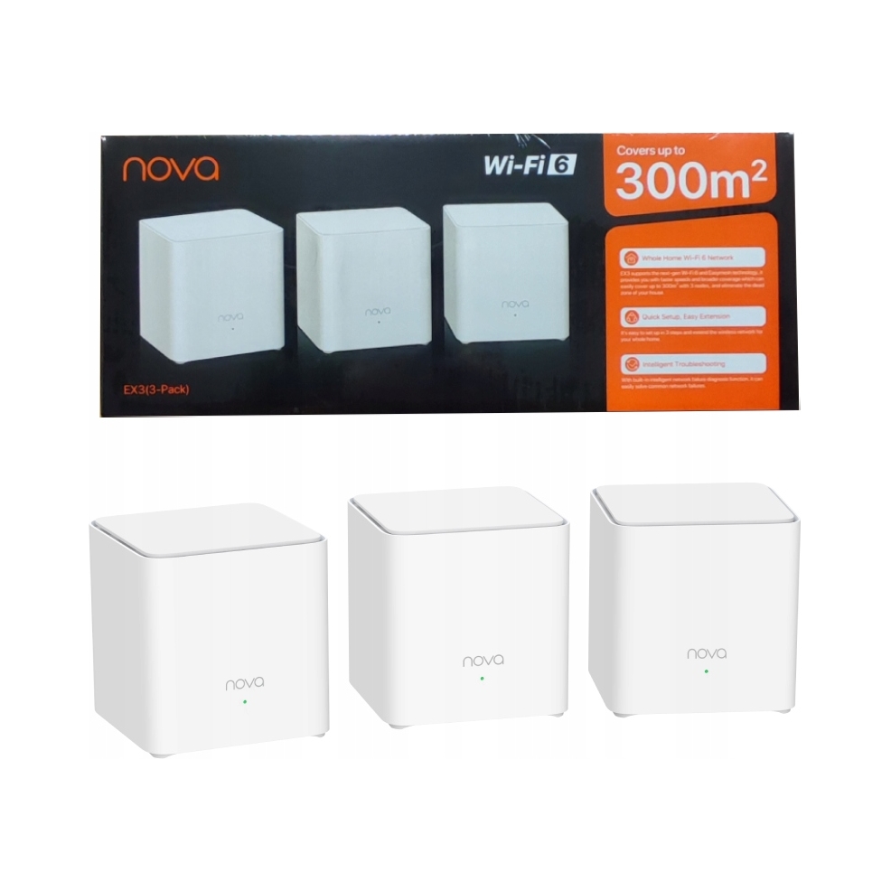 Access Point , EX3 (3pack) Tenda EX3 (balenie 3 kusov) 802.11ax (Wi-Fi 6)
