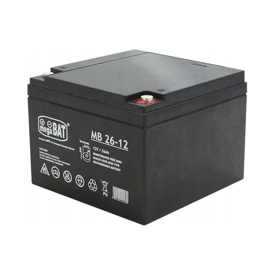 Akumulator Agm 12V 26Ah Bezobsługowy Zasilacz Awaryjny Ppoż Centrala Ups