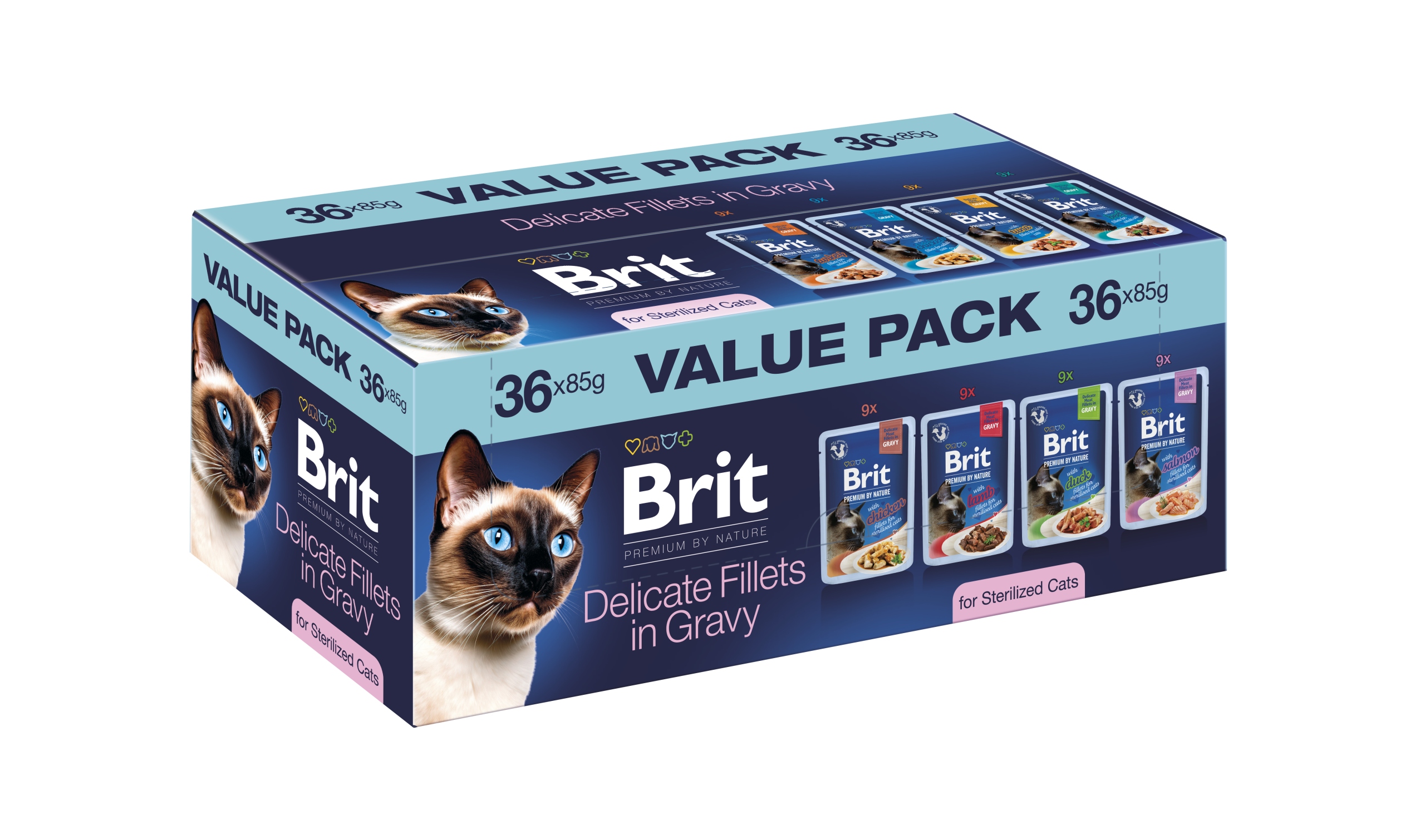 Levně Brit Premium by Nature Cat Pouches Value Pack Sterilized 36 pcs