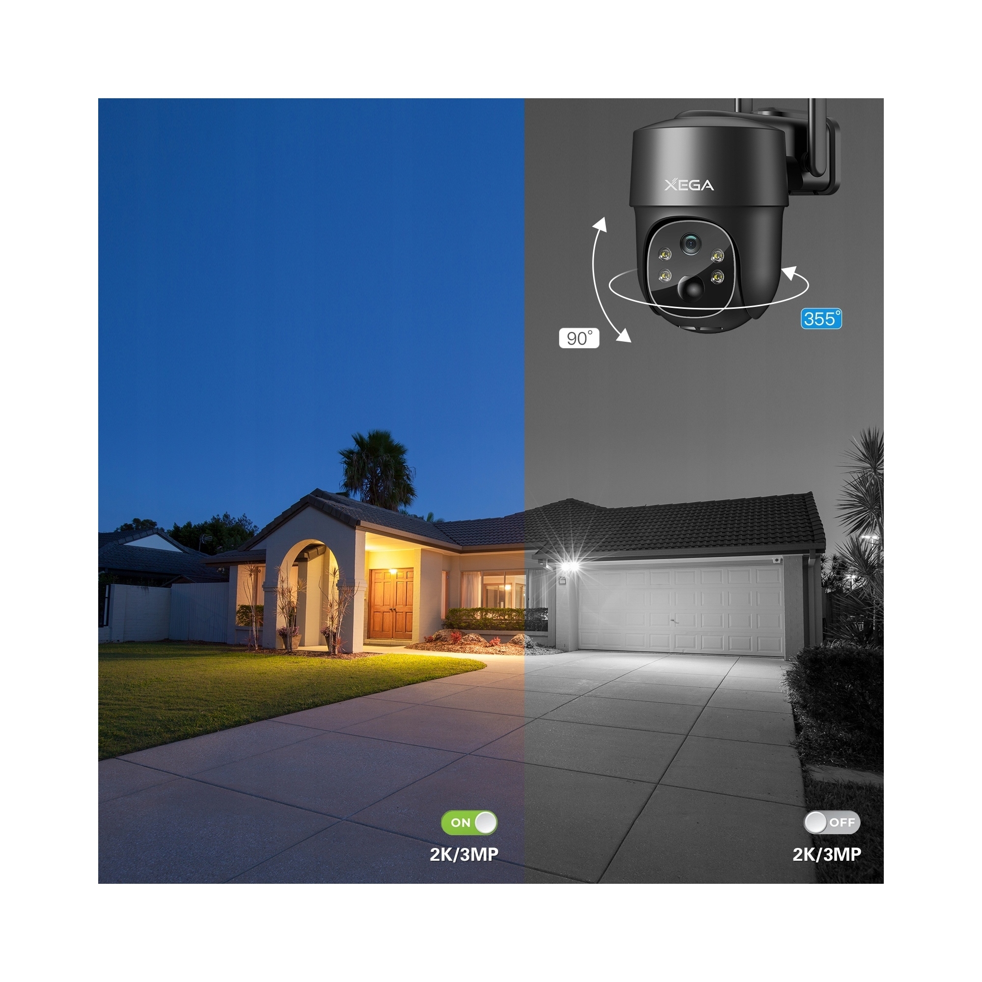 XEGA 4G LTE Solar 2K HD 3MP PTZ Wireless Outdoor Camera — miniatura 8
