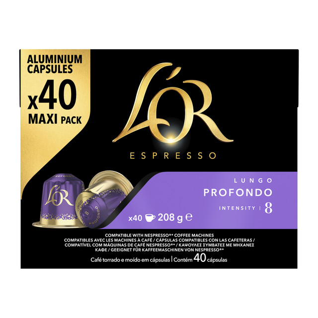 Kapsle do Nespresso L'or Profondo Lungo, 40 ks