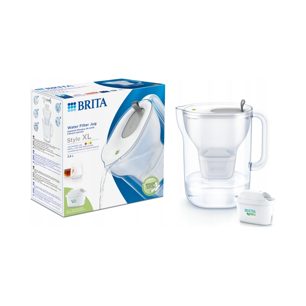 Brita Style XL bezbarvá filtrační konvice o objemu 3,6 l