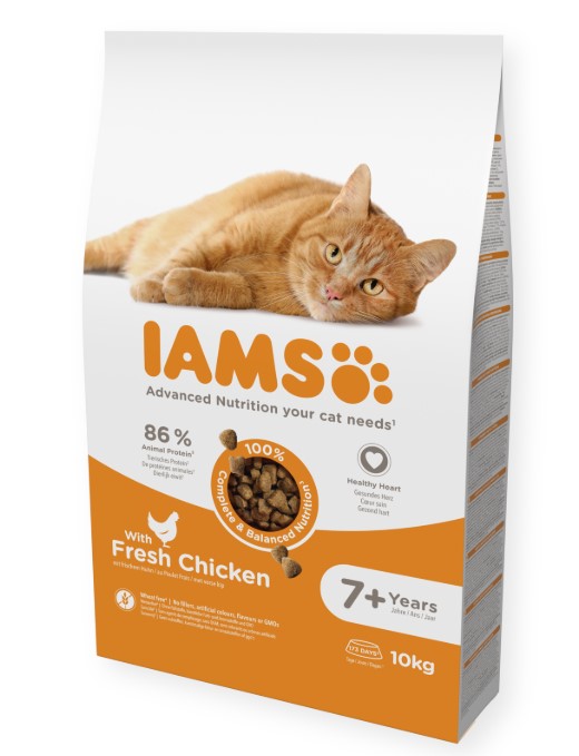 Levně Iams Cat Senior Fresh Chicken 10 kg