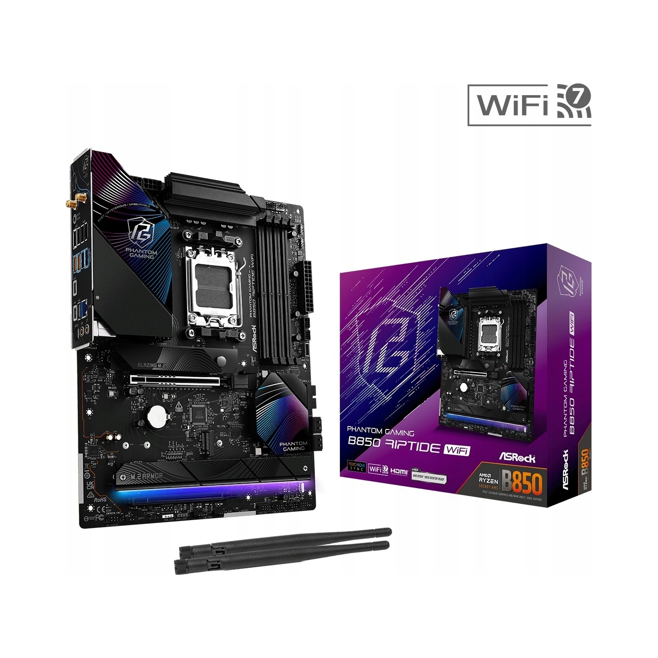 Základná doska ASRock B850 Riptide Wifi, formát Atx, DDR5, pätica AM5,
