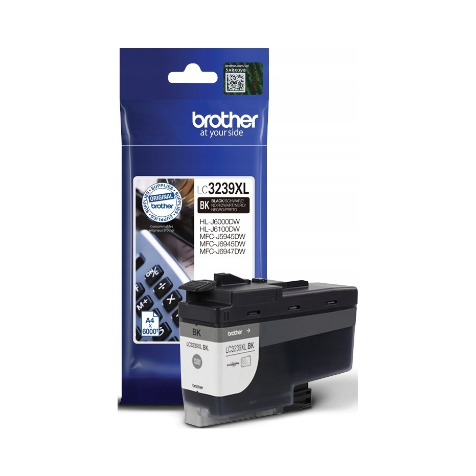 Atrament Brother LC3239XLBK čierny, vysokokapacitná náplň 111,40 ml, 6000
