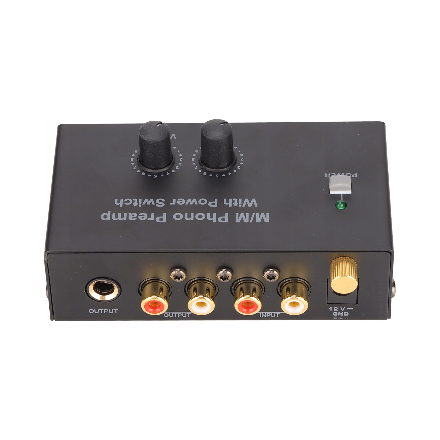 Gramofonový Předzesilovač Audio Napájecí Zdroj 12V DC Černý PP500P