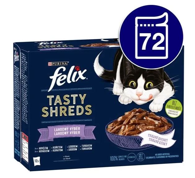 Felix Fantastic Tasty Shreds multipack lahodný výběr ve šťávě 80 g