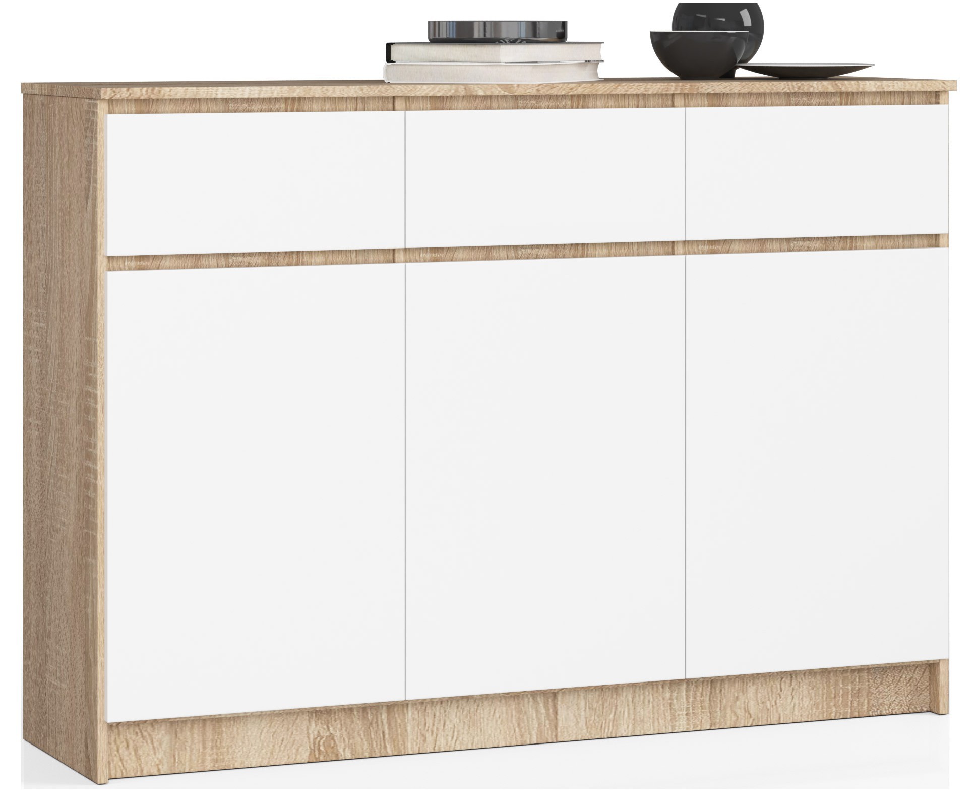 Komoda K140 3D 3SZ Clp Pk Sonoma Biała