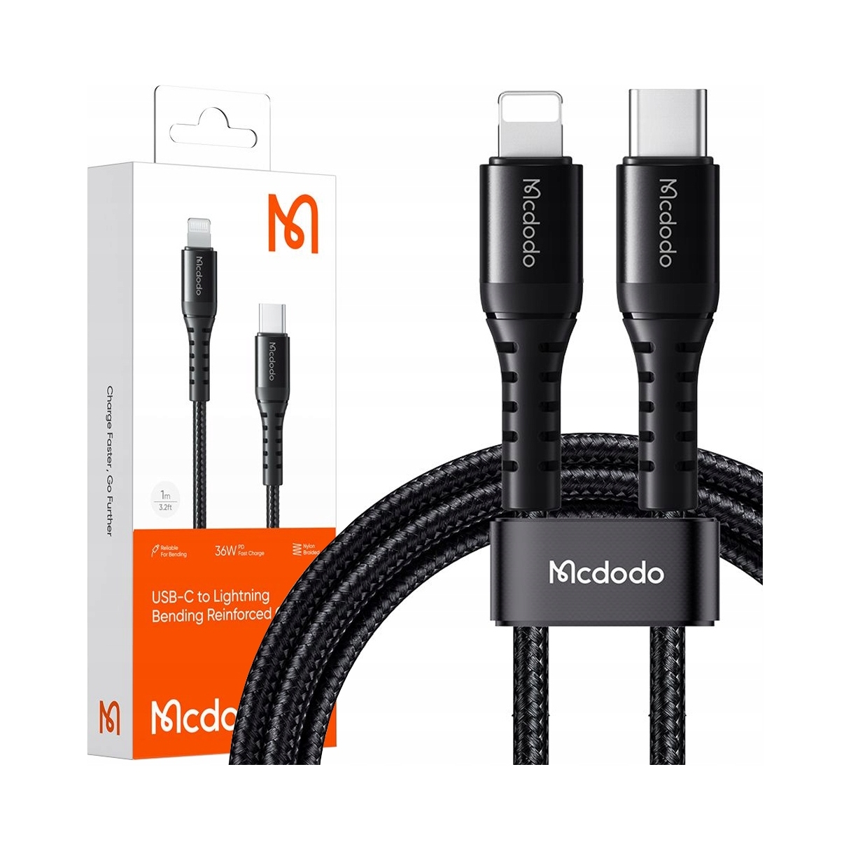 Kabel USB-C do Lightning McDodo 0,2 m czarny 36 W