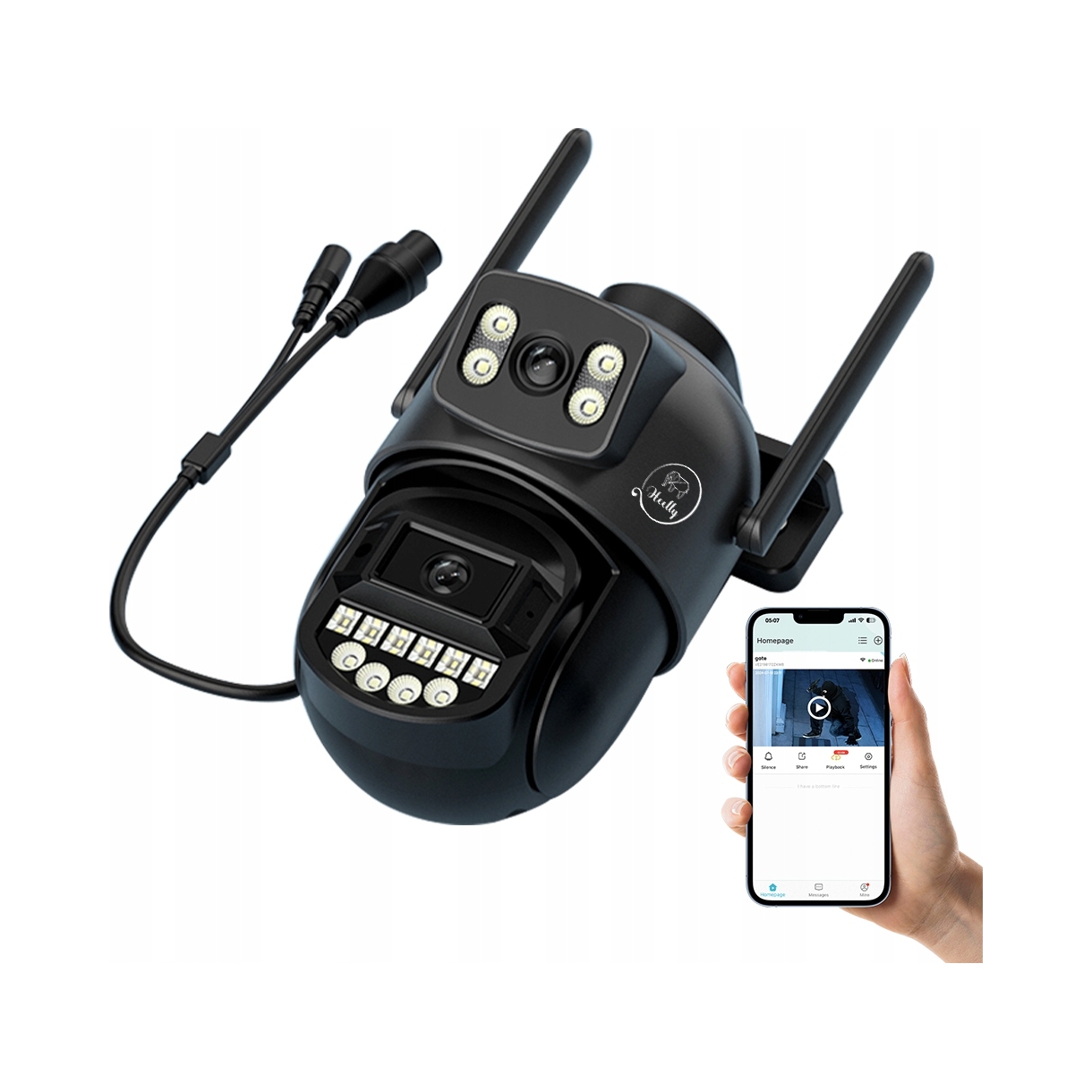 Dvojitá venkovní kamera Heelly Pro Guard 2 x 5 Mp černá