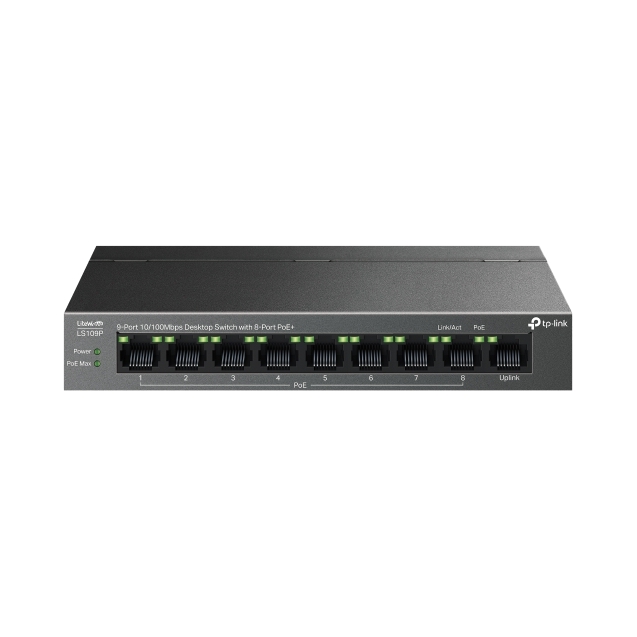 Switch Tp-link LS109P Fast Ethernet, 9 portů, funkce PoE