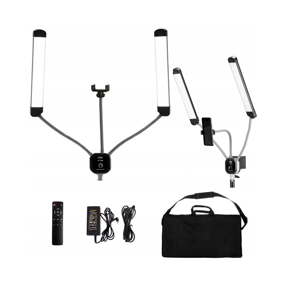 Lampa LED kosmetyczna 50W dwuramienna z pilotem i torbą