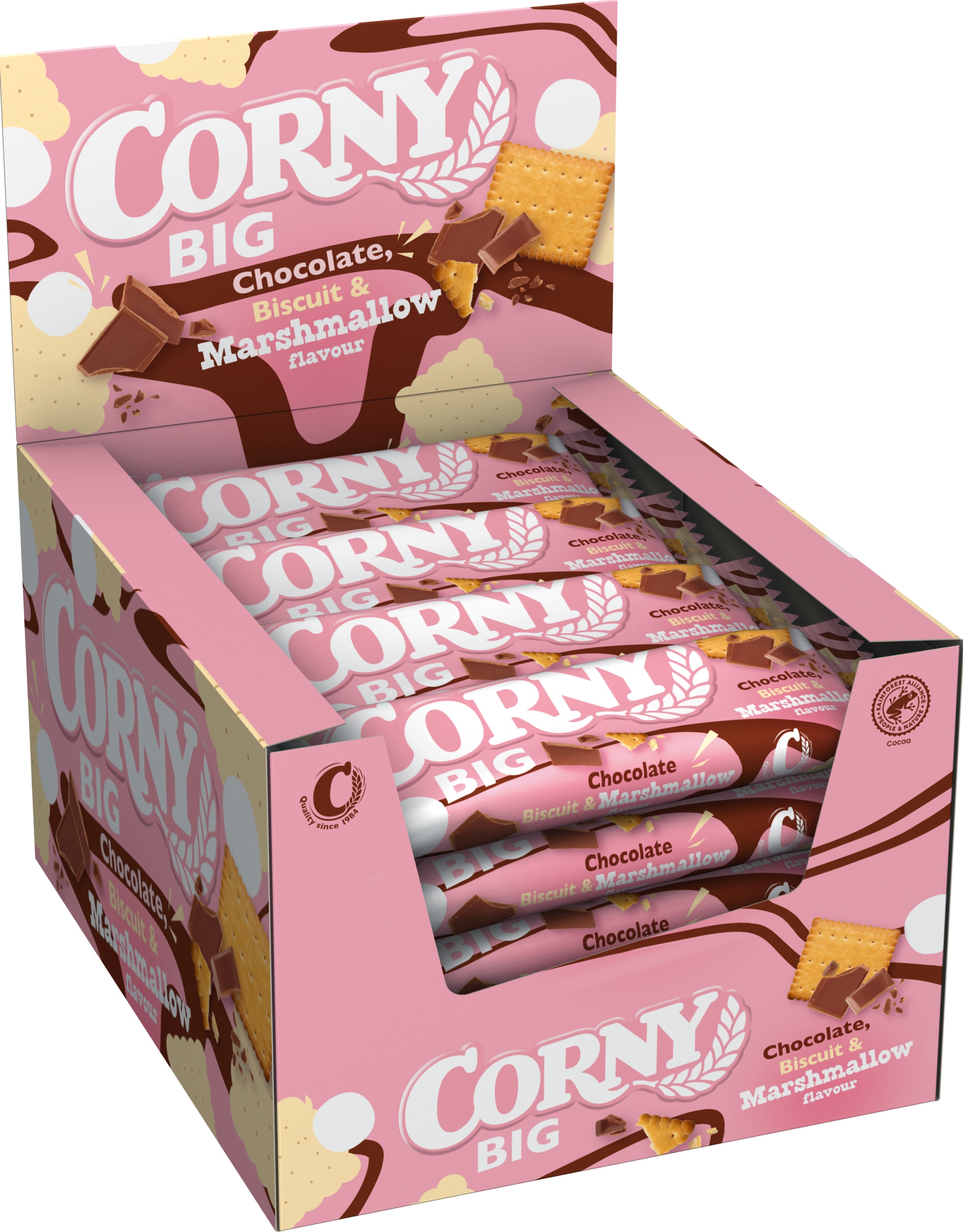 Levně Corny Big cereální tyčinka s marshmallow v mléčné čokoládě 24 x 40 g