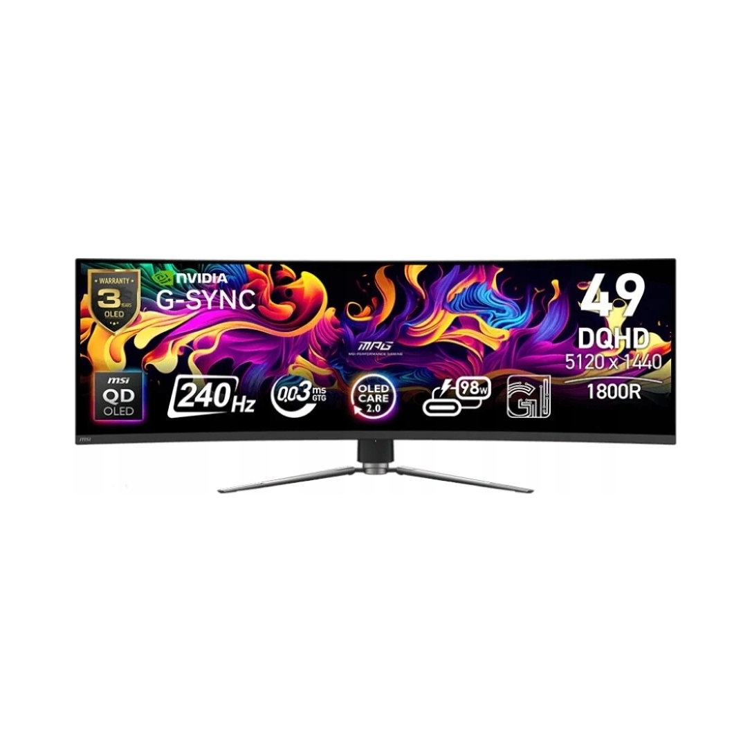 Monitor Msi Mpg 491CQPX Qd-oled 49" 5120x1440px 240Hz 0.03 ms