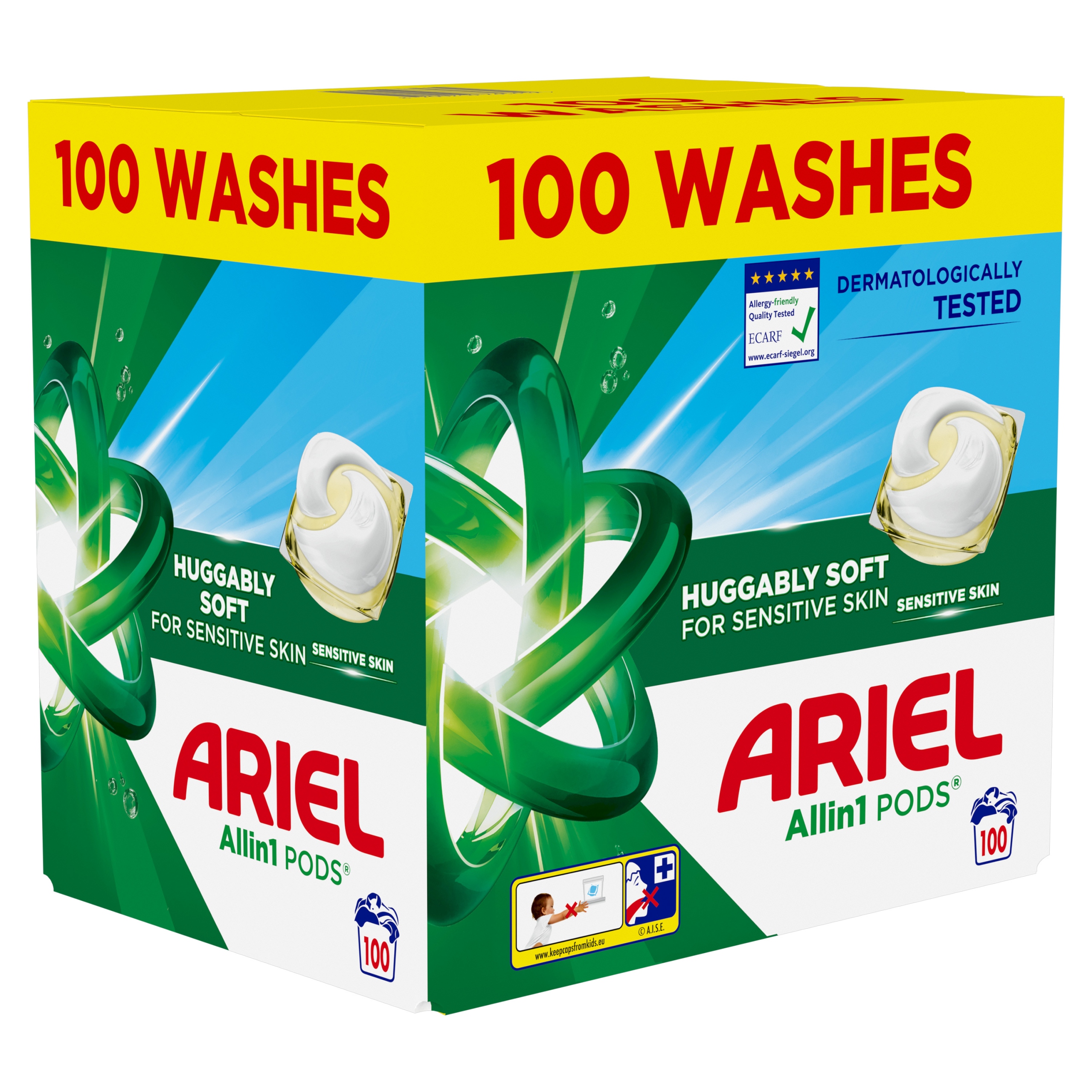 Levně Ariel Sensitive Allin1, kapsle na praní, 100 praní