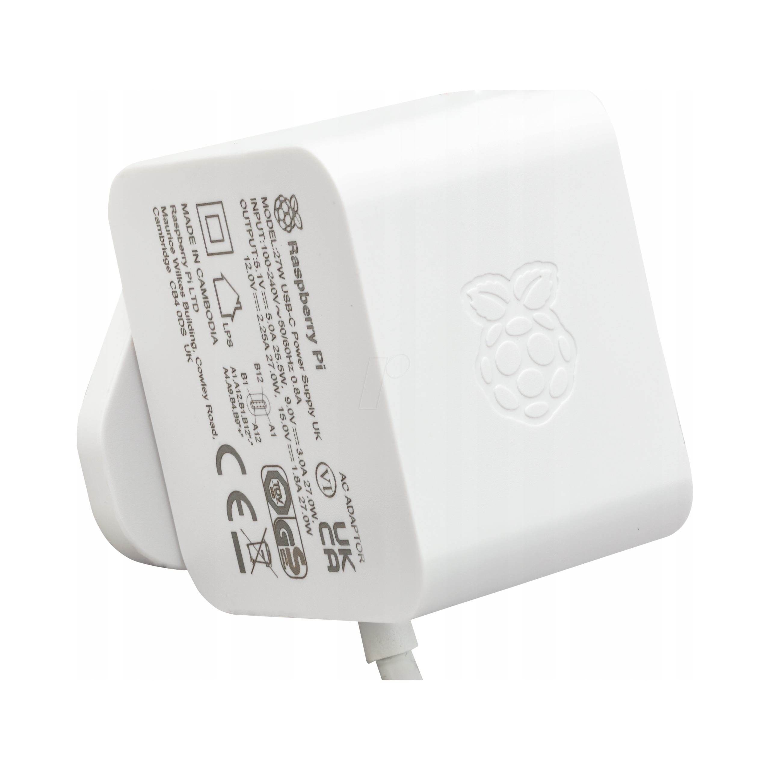 2× Raspberry Pi 5 27W USB-C Zasilacz Biały EU