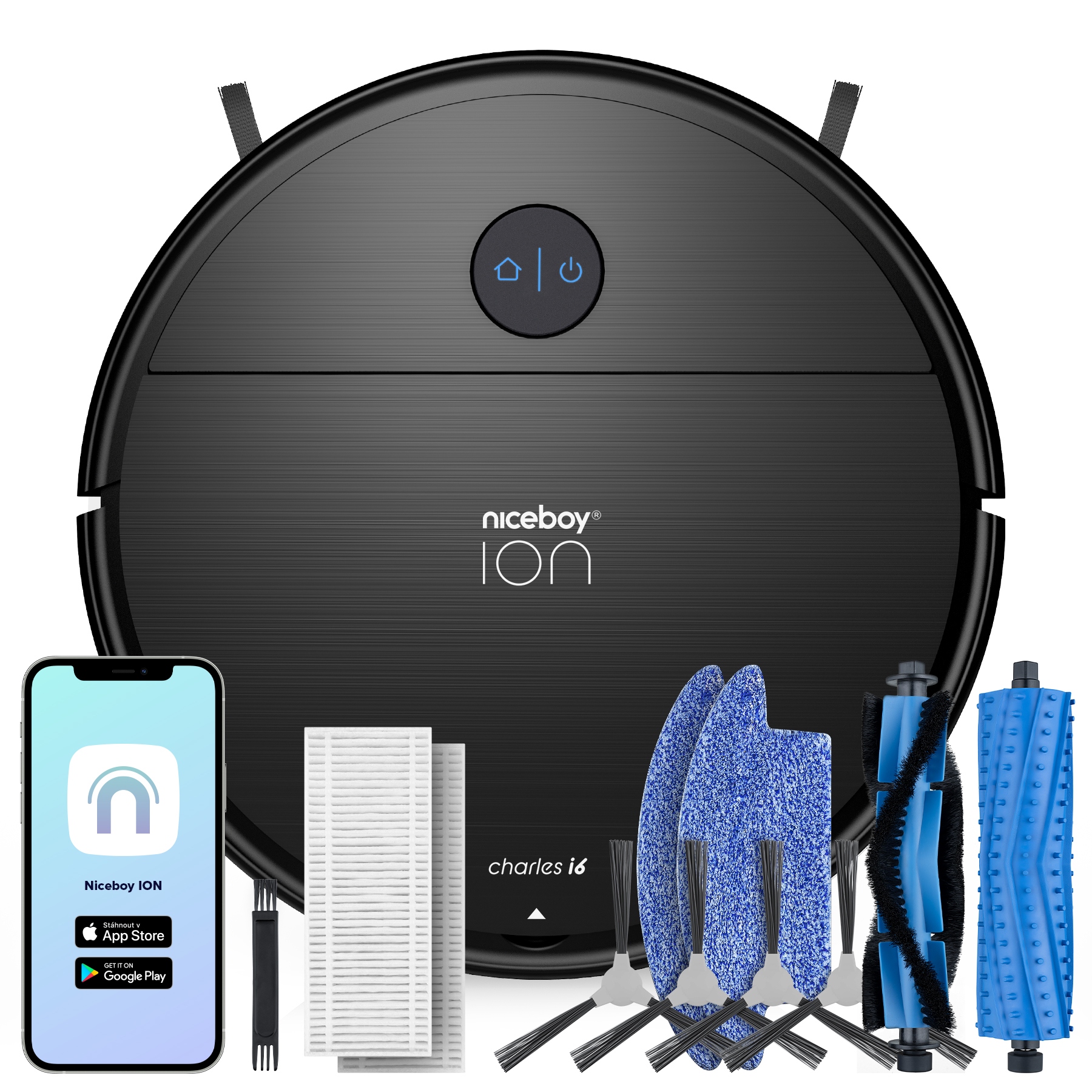 Uklízecí robot Niceboy Ion Charles i6 Black černý