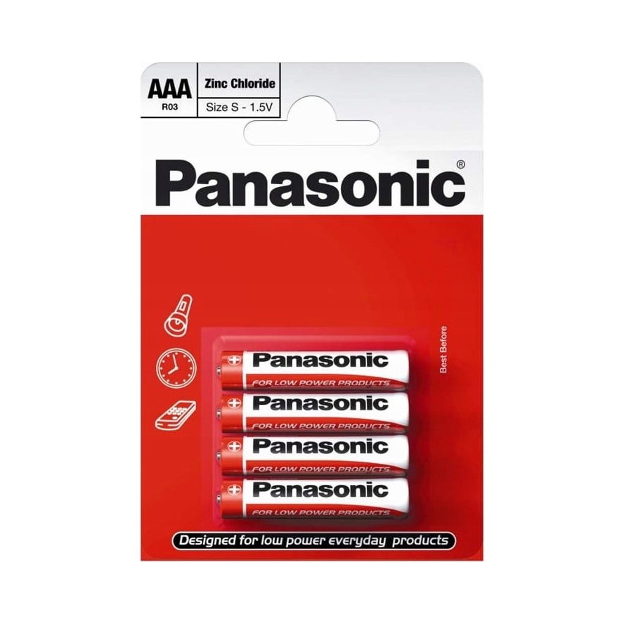 4x Bateria cynkowo-węglowa Panasonic Aaa (R3) w blistrze