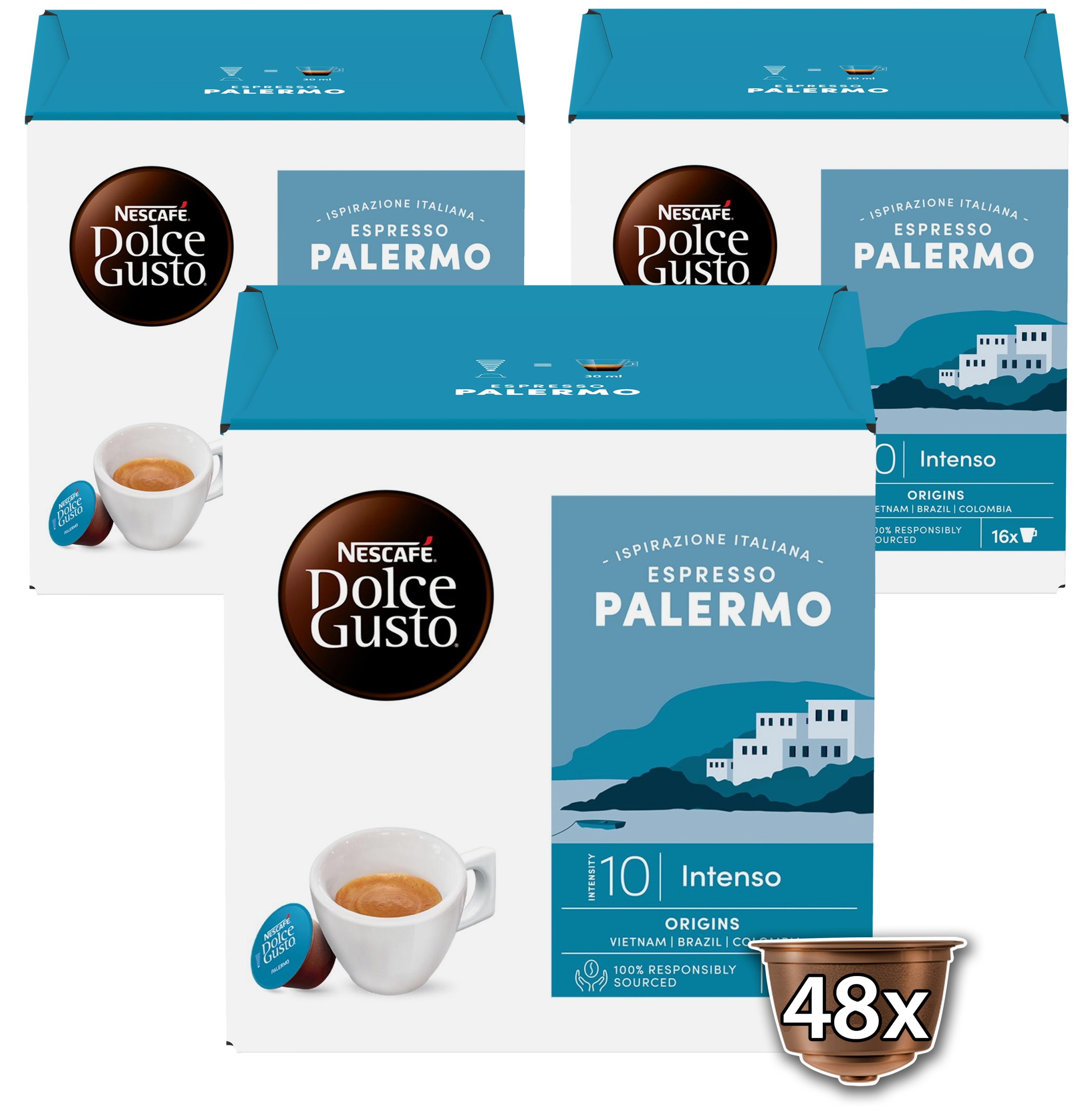 Levně Nescafe Dolce Gusto Espresso Palermo – kávové uzávěry – kartonová krabice