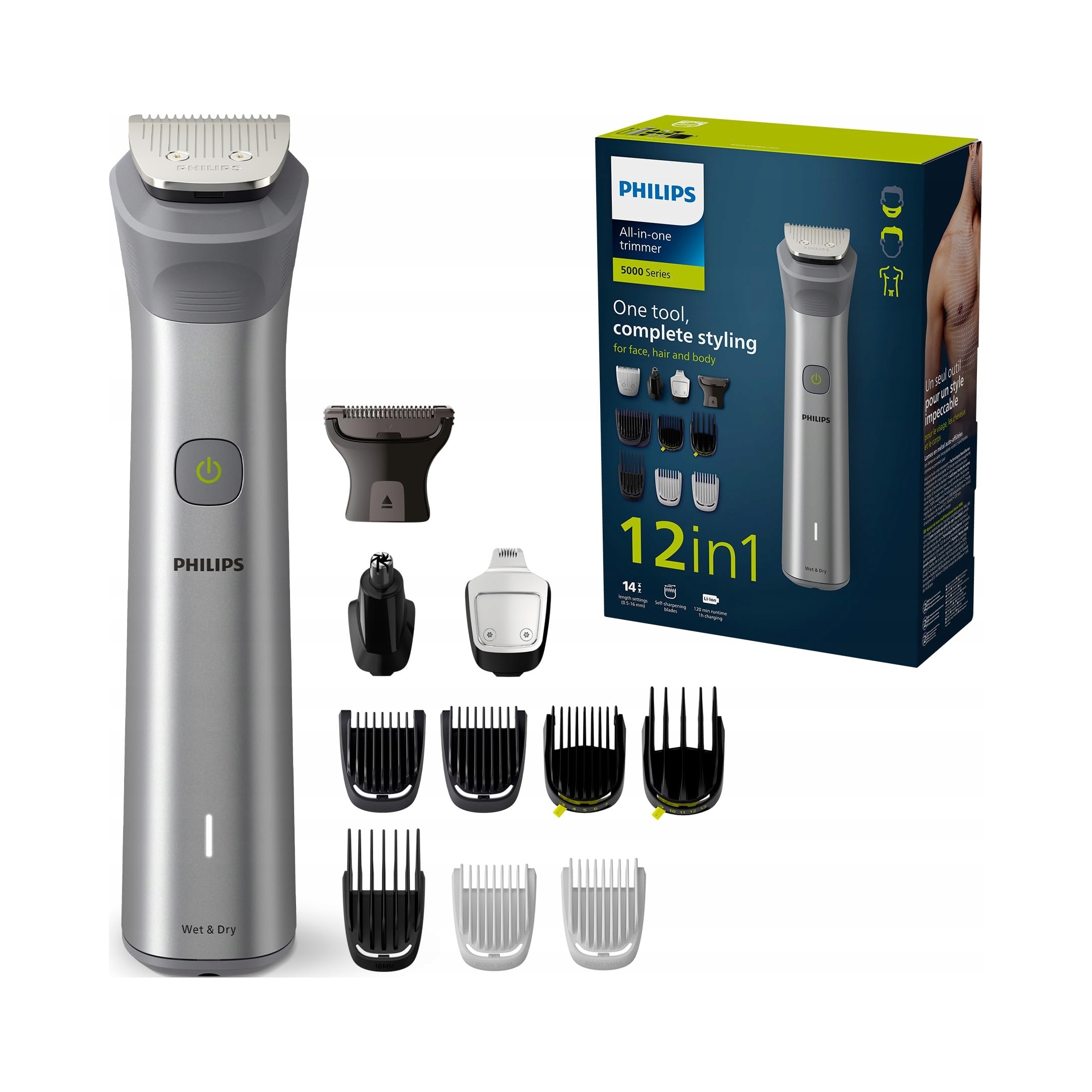 Philips Trymer Wielofunkcyjny z Serii 5000, Multigroom 12 w 1
