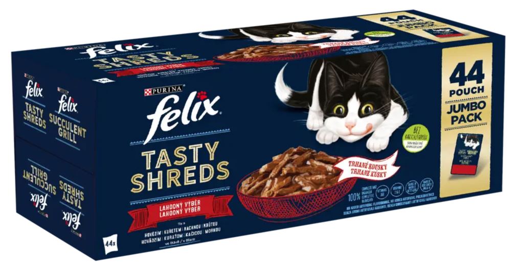 Levně Felix Tasty Shreds multipack lahodný výběr ve šťávě 80 g