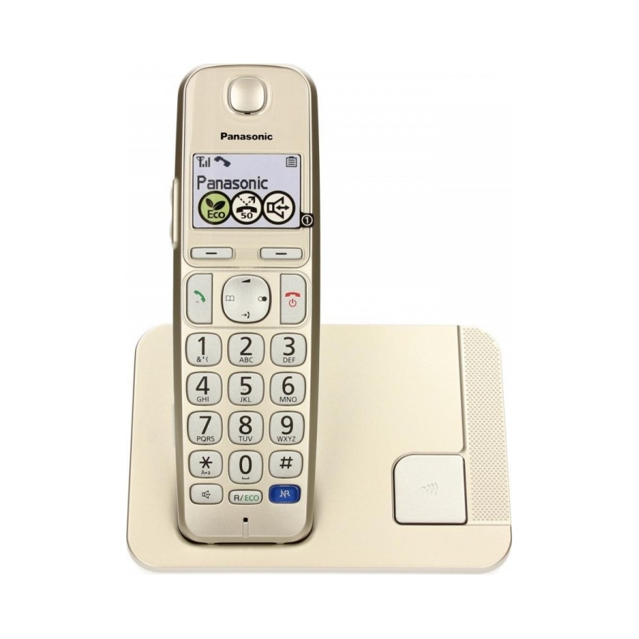 Nowoczesny czytelny Panasonic KX-TGE210PDN Telefon bezprzewodowy Dect Hac