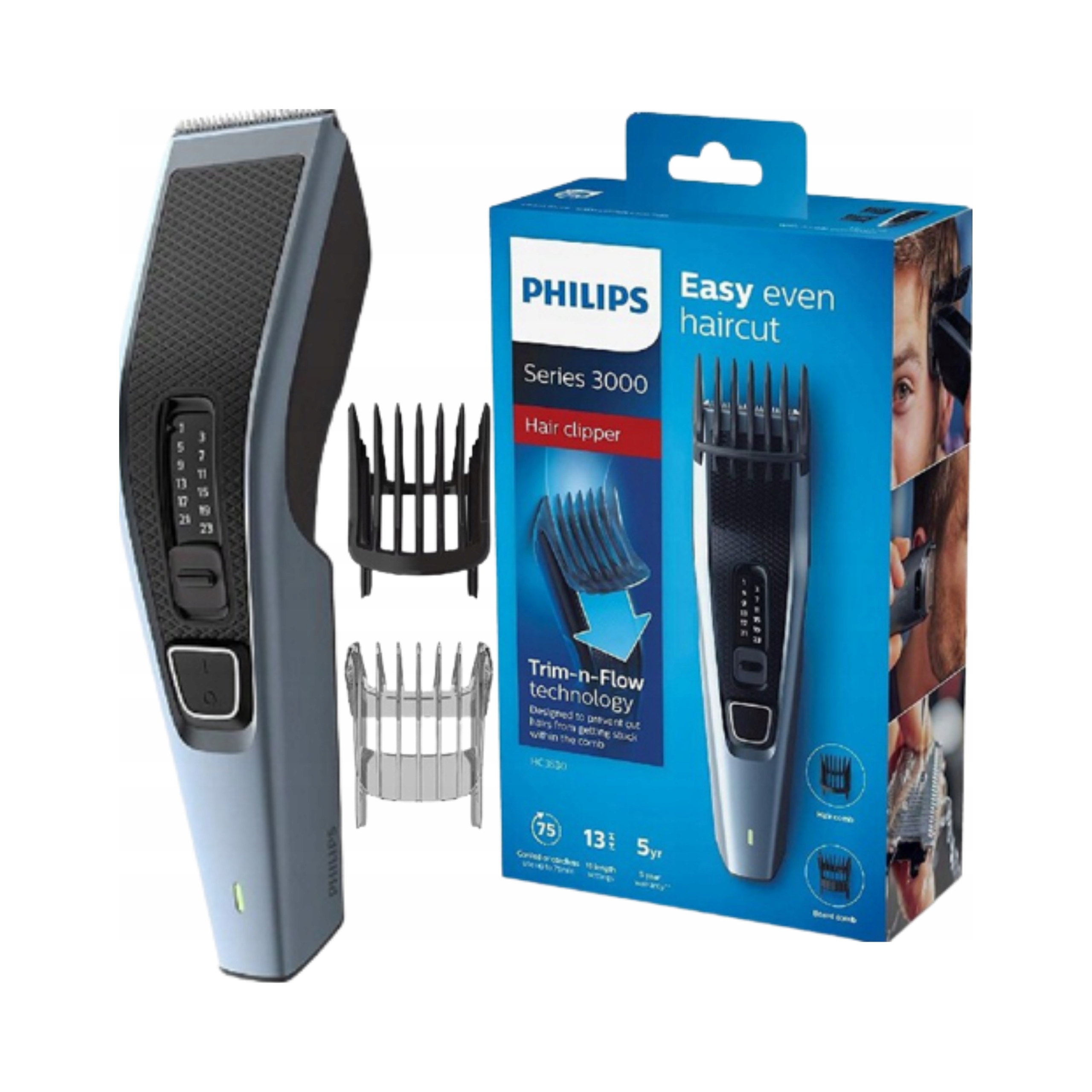 Strzyżarka do włosów Philips Series 3000 HC3530/15 13 ustawień długości