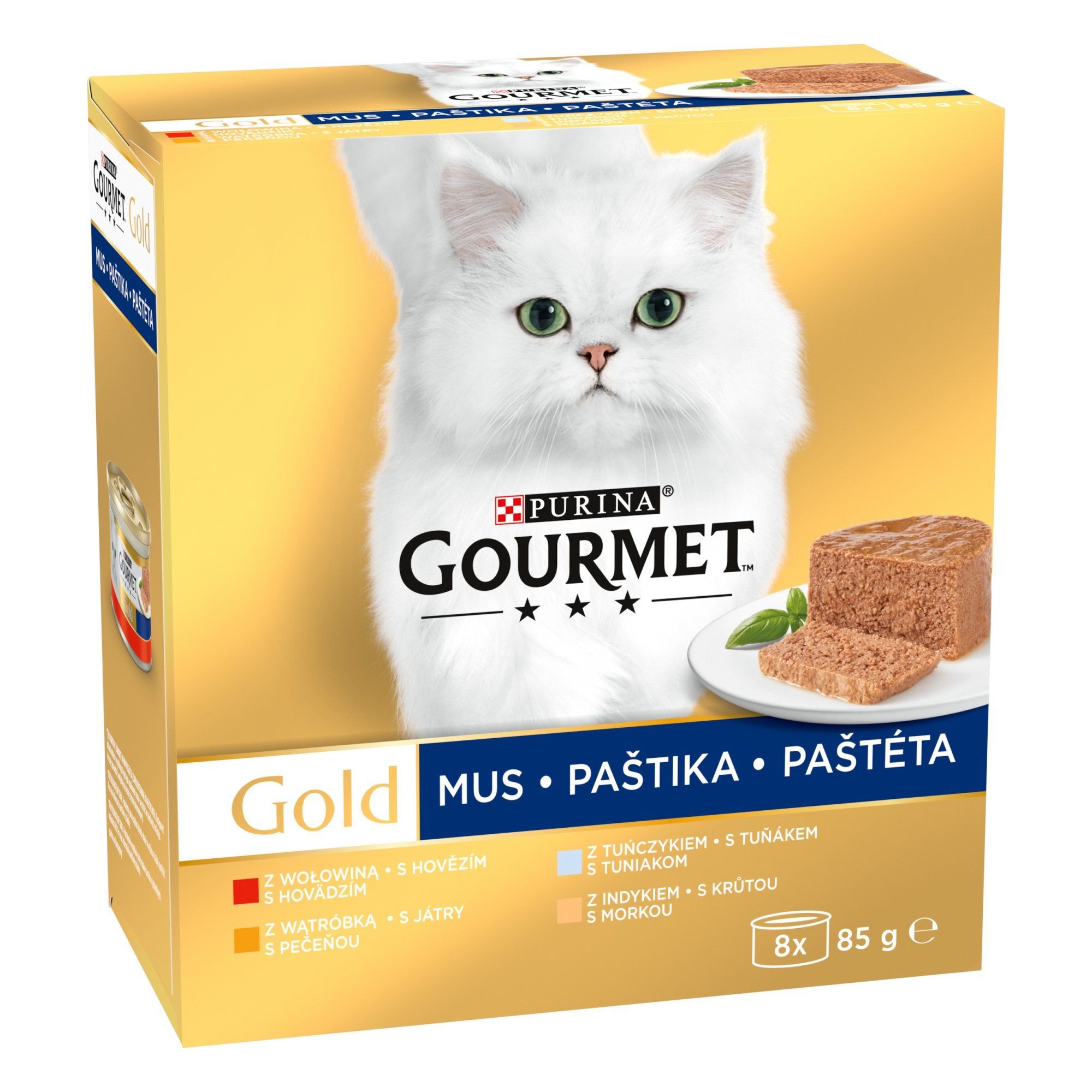 Levně Gourmet Gold multipack tuňák, játra, krůta, hovězí maso 85 g