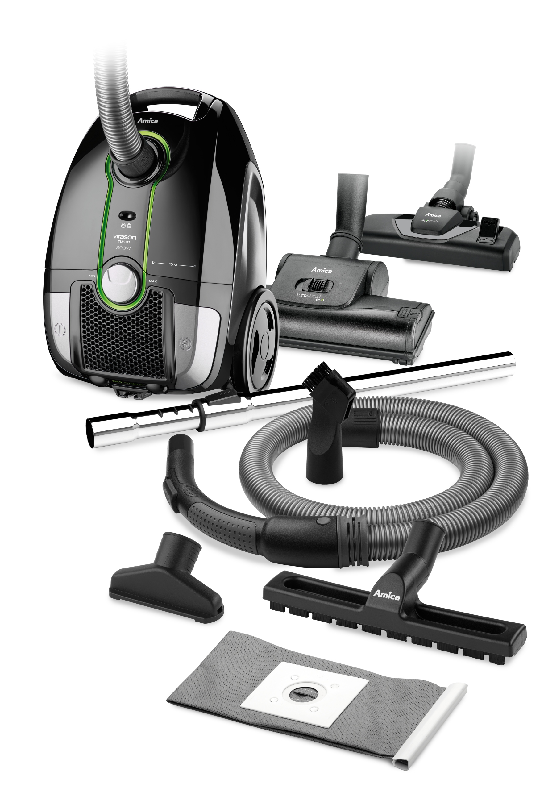 Odkurzacz tradycyjny Amica VM 5021 Virason Turbo 800W czarno-zielony