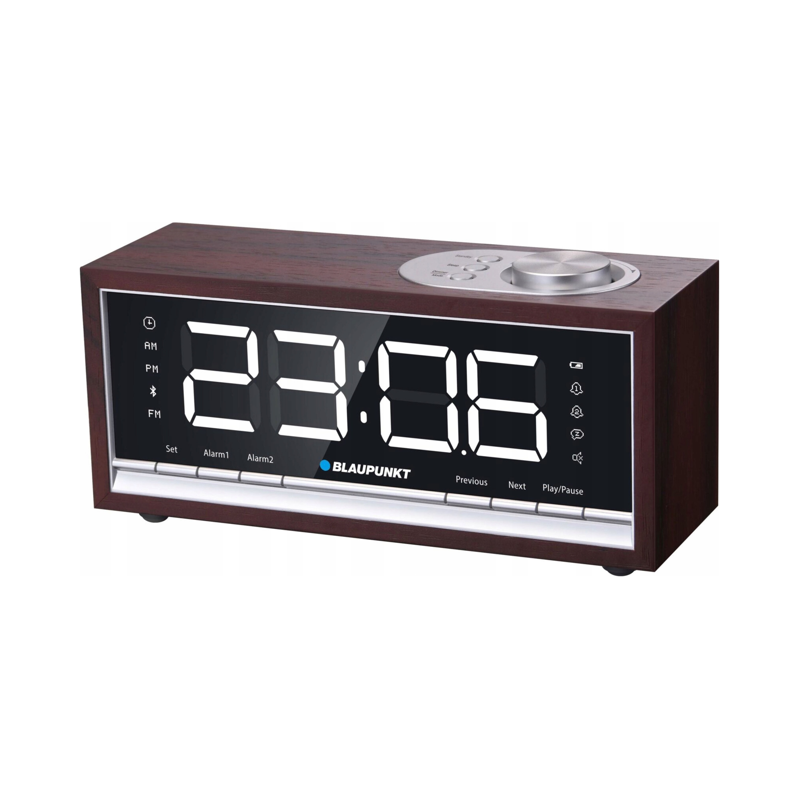 Radiobudzik Blaupunkt CR60BT brązowy z Bluetooth i radiem Fm