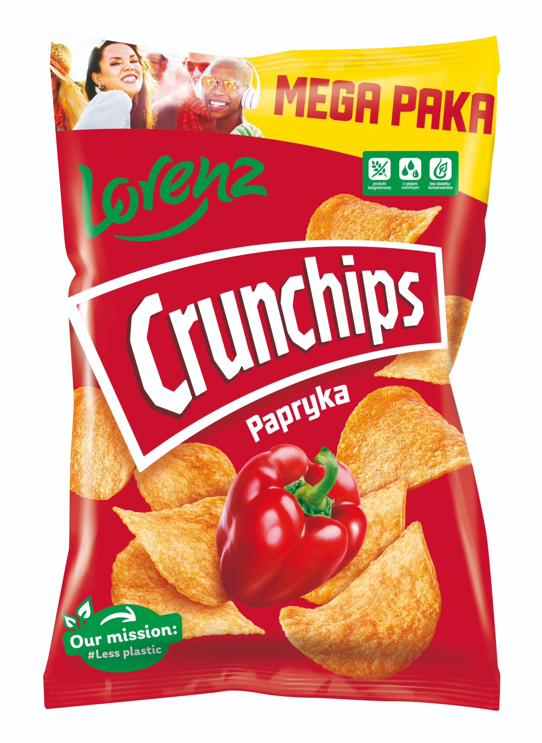 Levně 5 x Crunchips Bramborové chipsy s příchutí papriky 200 g