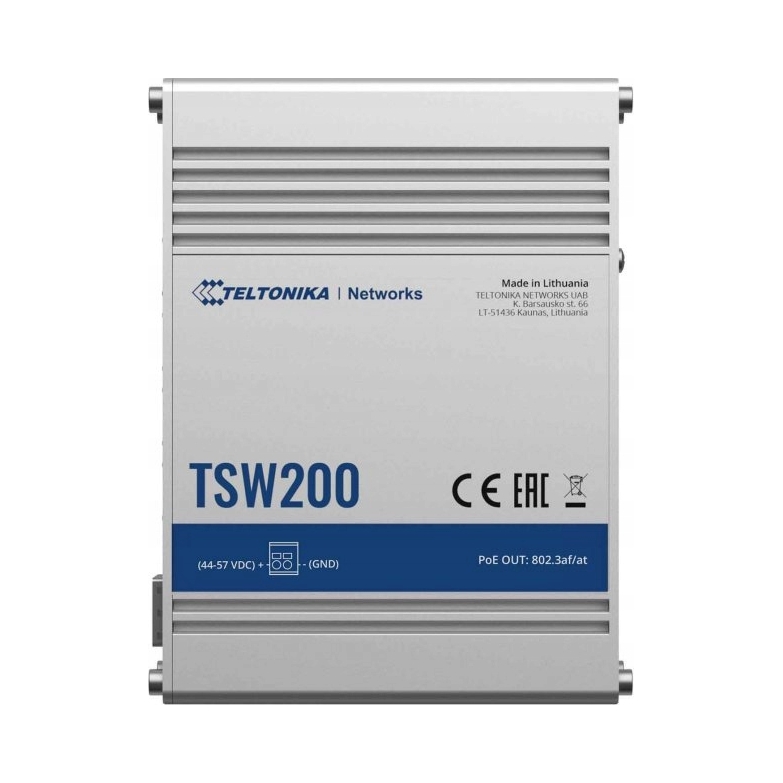 Prepínač Teltonika TSW200 2xSFP 8xGigabit Ethernet 8xPoE+DIN