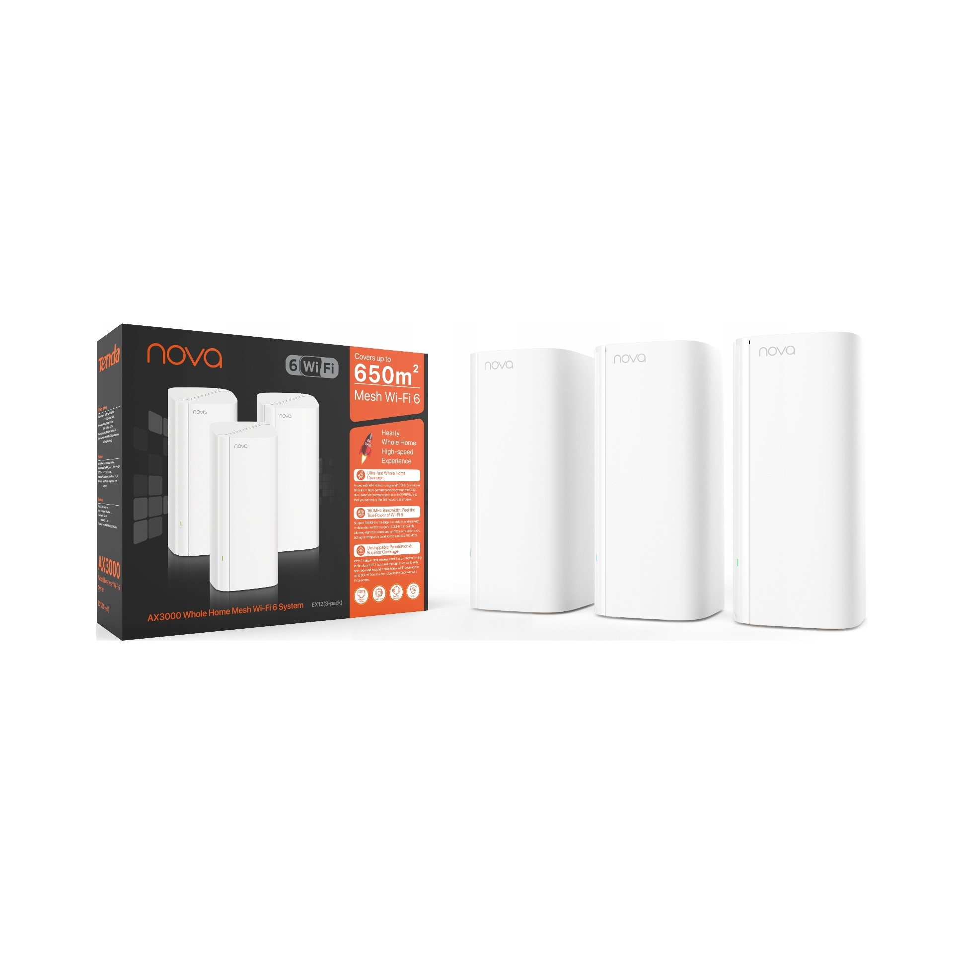 Tenda EX12 3-Pack AX3000 Mesh Wi-Fi 6 Systém