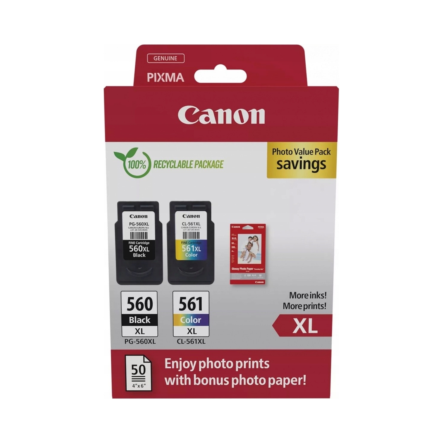 Sada atramentov Canon PG-560XL CL-561XL fotopapier multipack originálny