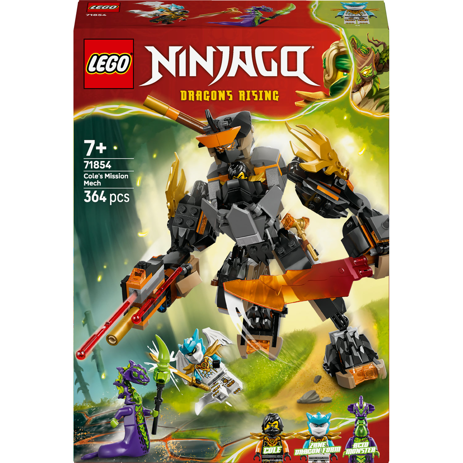Lego 71854 Ninjago sada Mech Colea a Zanea v dračím brnění 7+ 364ks
