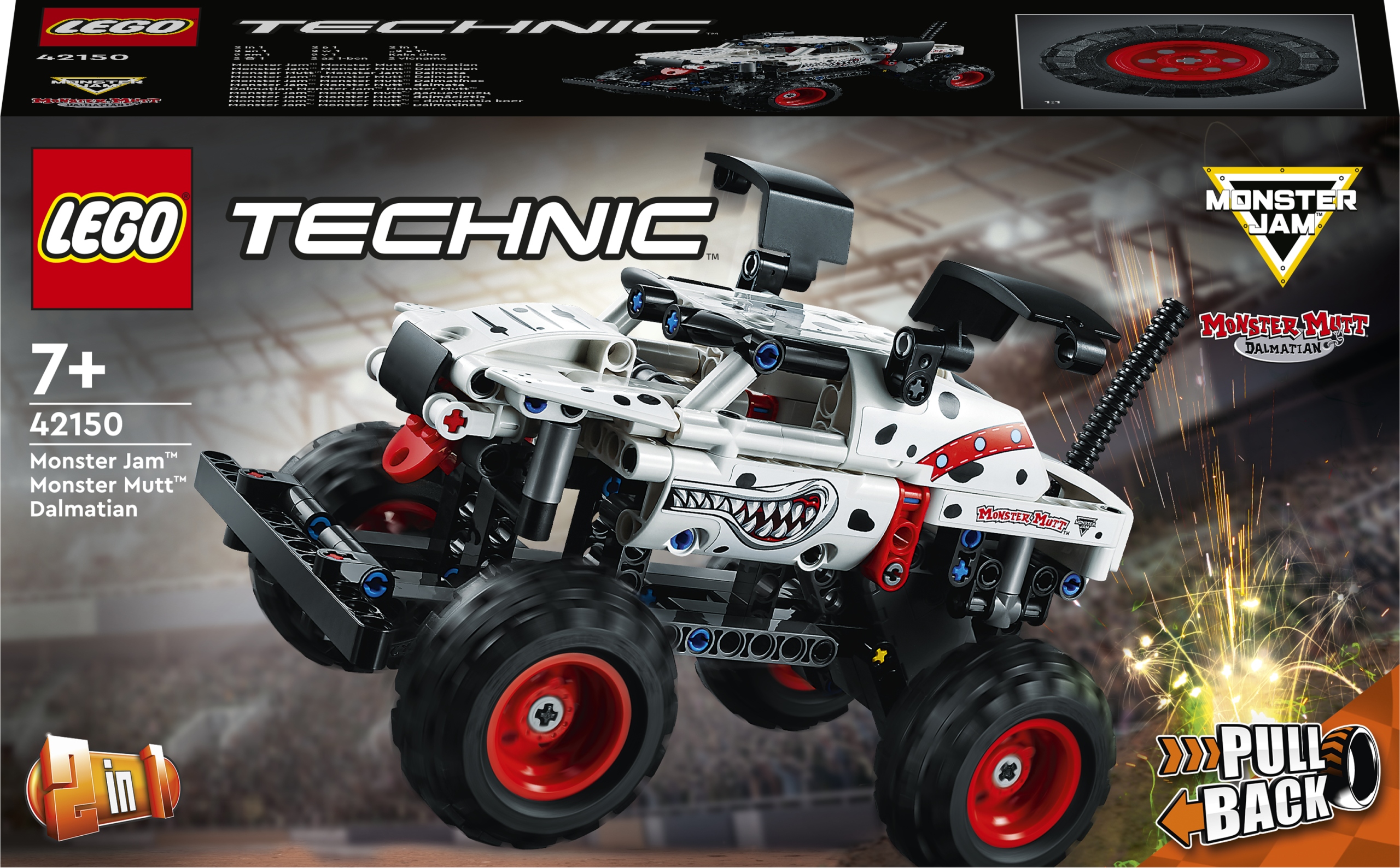 LEGO Technic Monster Dalmatian Silnik PullBack 2w1 Marka LEGO