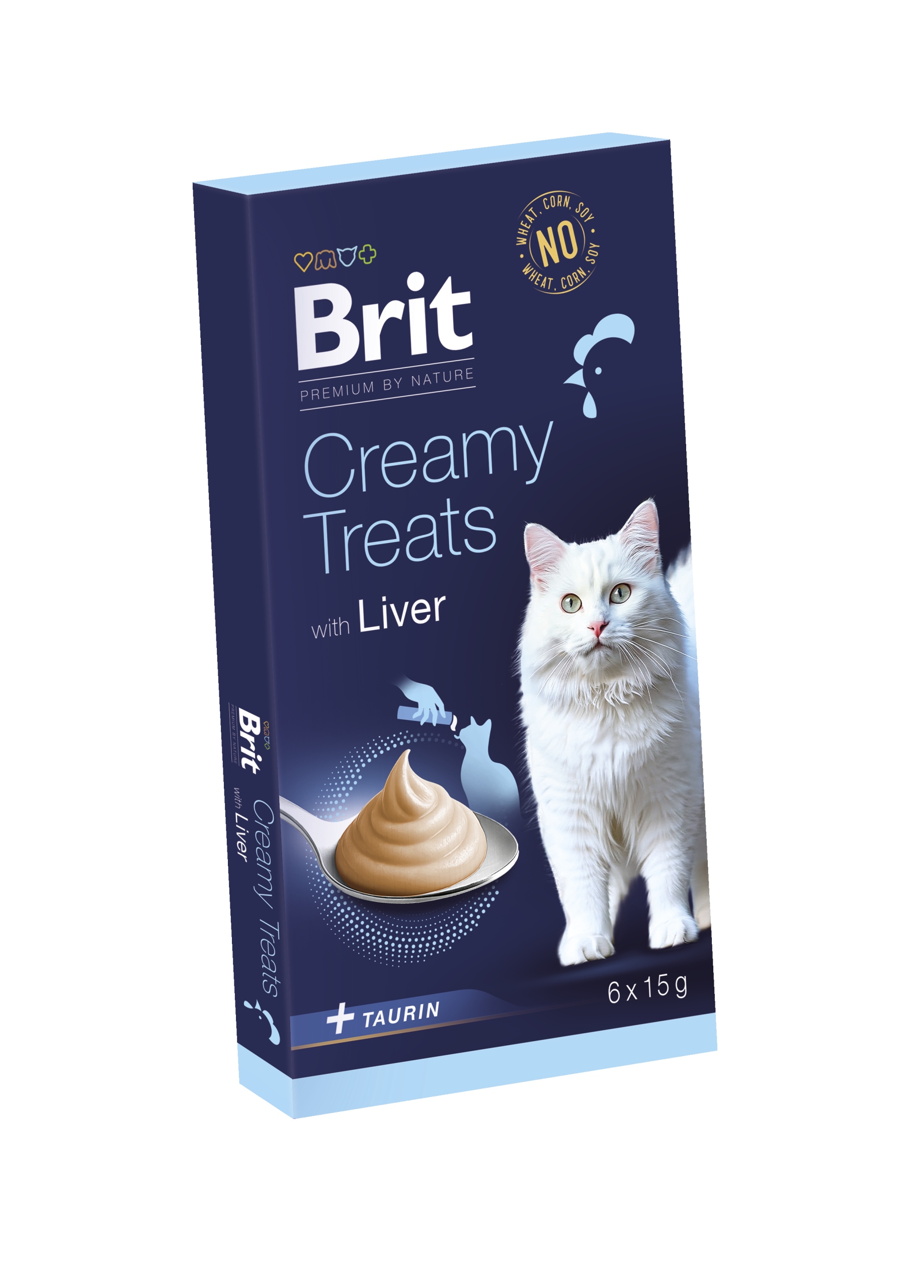 Levně Brit Premium by Nature Cat Creamy Treats with Liver 11x (6x15 g)