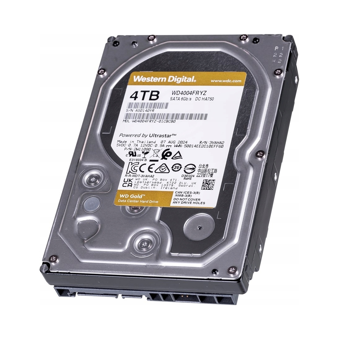 Dysk Hdd Wd Gold 4TB WD4004FRYZ SATA3 7200RPM 128MB cache 3,5"