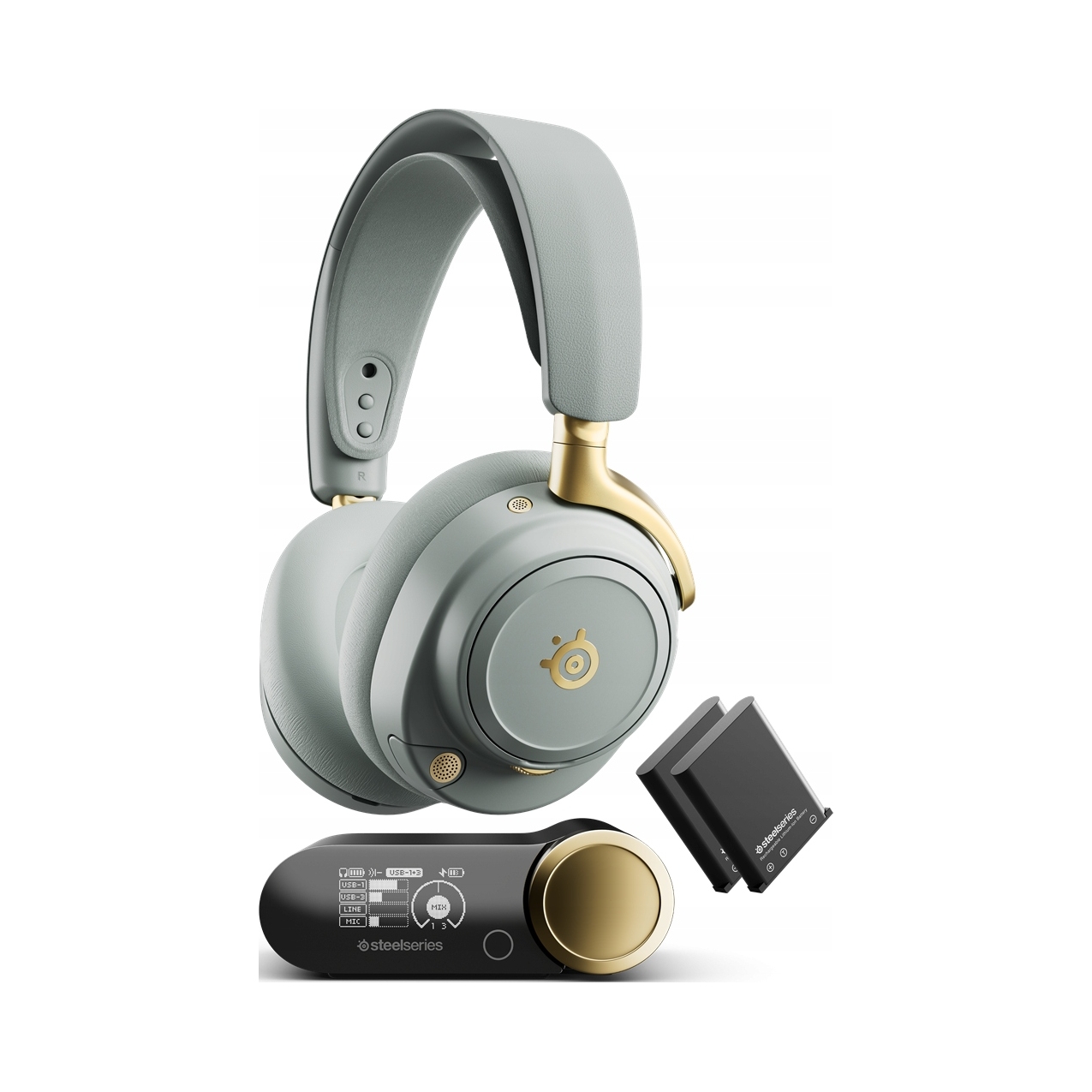 Słuchawki bezprzewodowe nauszne SteelSeries Arctis Nova Elite Sage Gold Anc