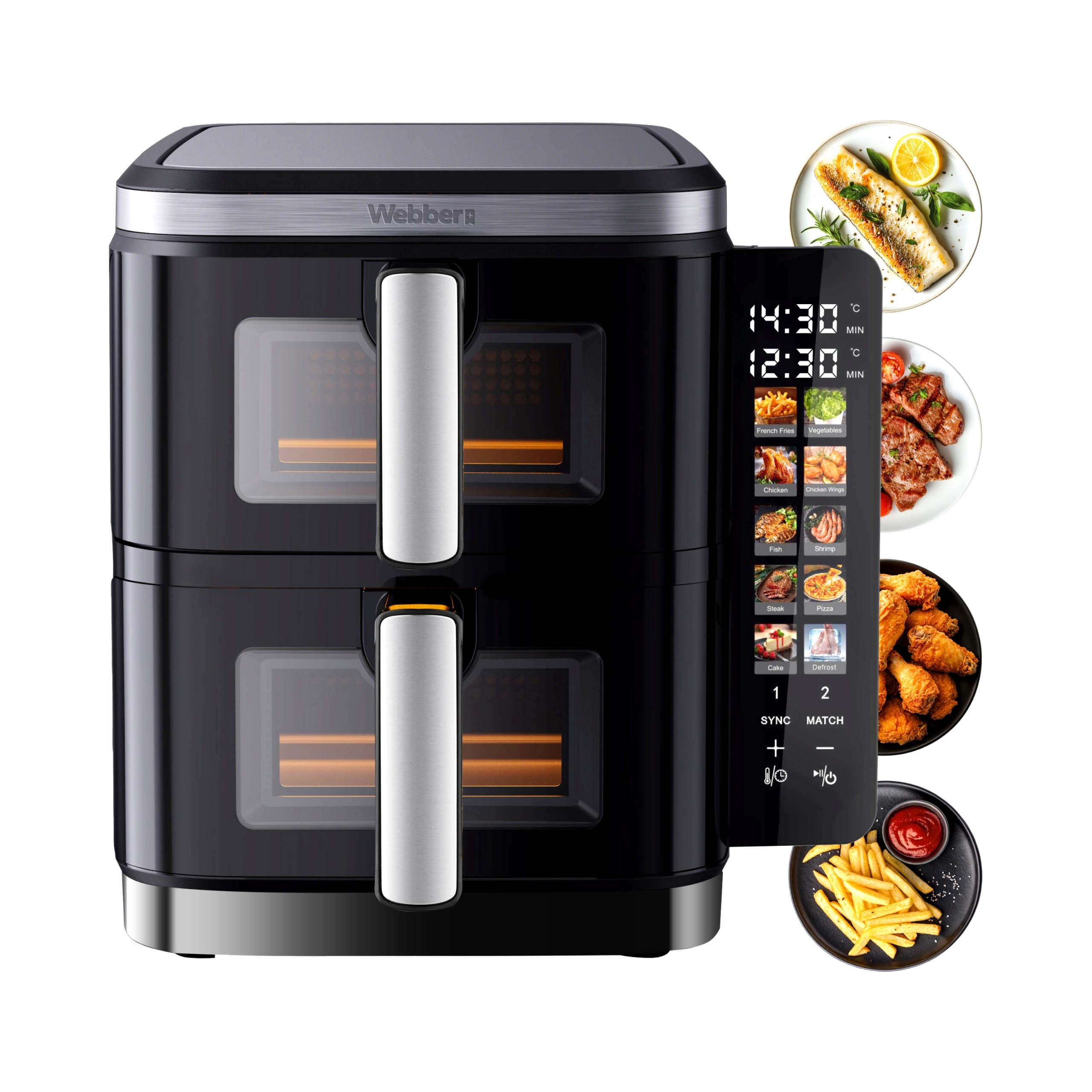 Duální Beztuková Výšková Fritéza Air Fryer 2800W 11L XXL